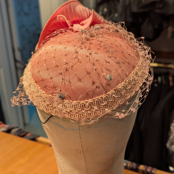 Eric Javits Pink Lace Fascinator Hat - Picture 4 of 7